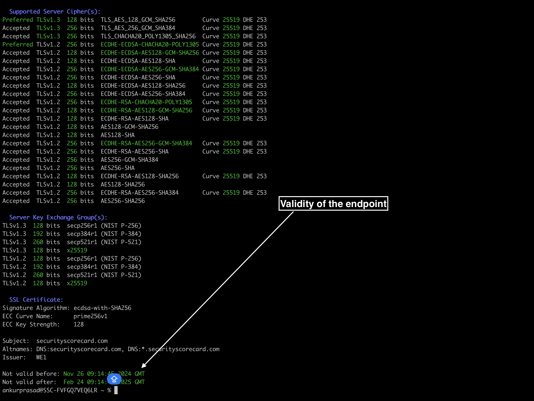 SSL Scan Screenshot